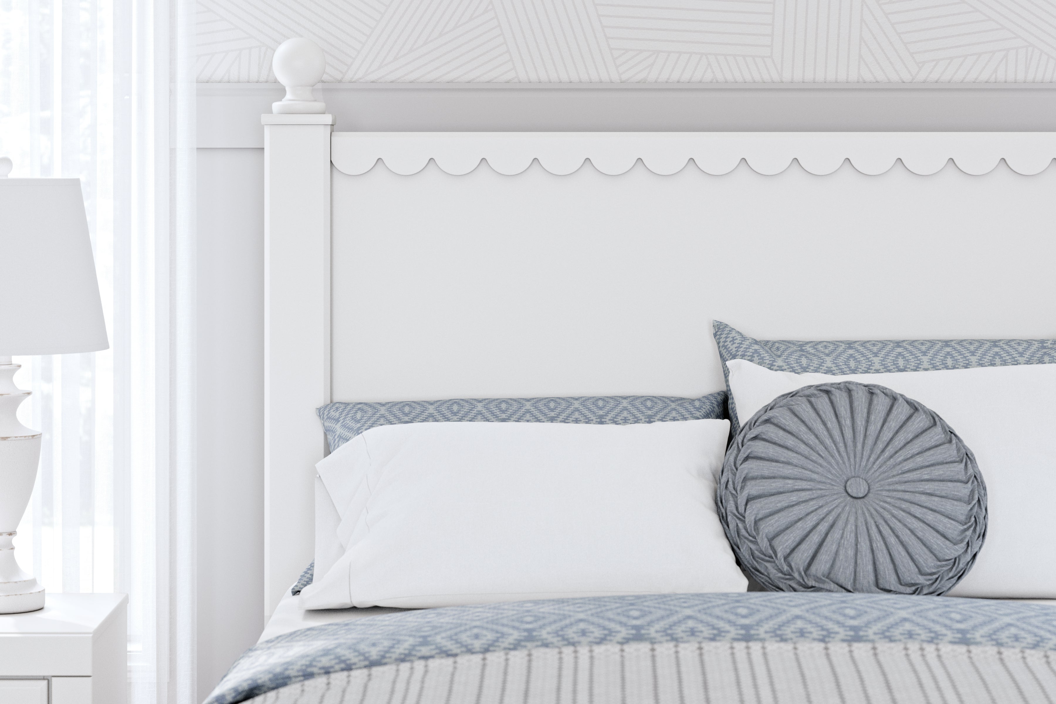 Mollviney Full Panel Headboard, Dresser and Mirror