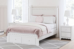 Best Deals Furniture - Ashley Furniture - Mollviney Full Panel Storage Bed - Full Panel Storage Bed / White - B2540B7
