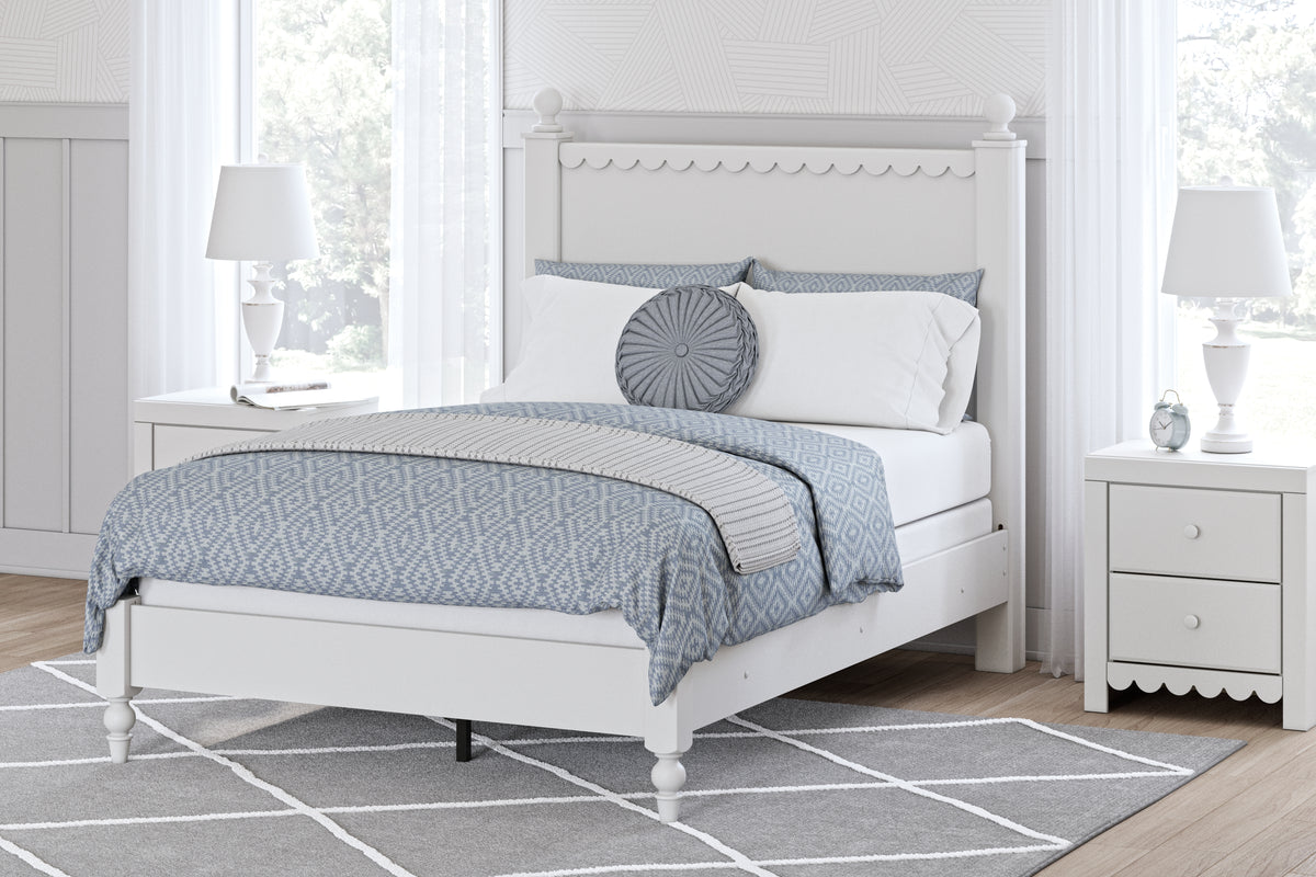 Best Deals Furniture - Ashley Furniture - Mollviney Full Panel Bed - Full Panel Bed / White - B2540B3