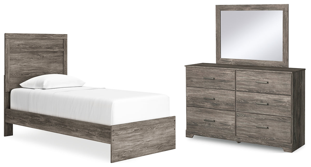 Best Deals Furniture - Ashley Furniture - Ralinksi Twin Panel Bed, Dresser and Mirror - Twin Panel Bed, Dresser and Mirror - B2587B12