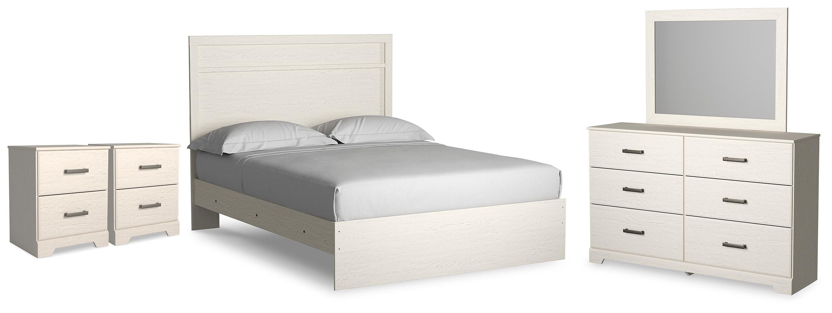Best Deals Furniture - Ashley Furniture - Stelsie Queen Panel Bed, Dresser, Mirror and 2 Nightstands - Queen Panel Bed, Dresser, Mirror and 2 Nightstands - B2588B20