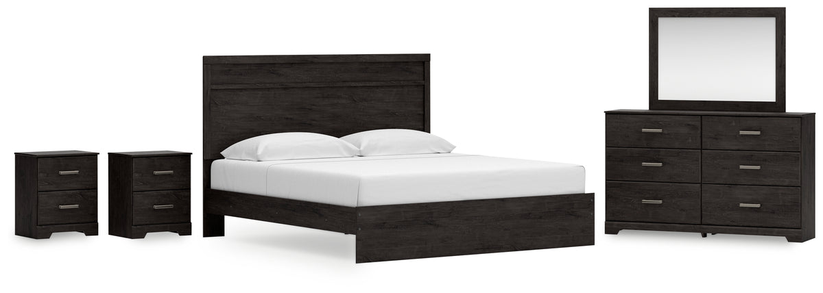 Best Deals Furniture - Ashley Furniture - Belachime King Panel Bed, Dresser Mirror and 2 Nightstands - King Panel Bed, Dresser Mirror and 2 Nightstands - B2589B21
