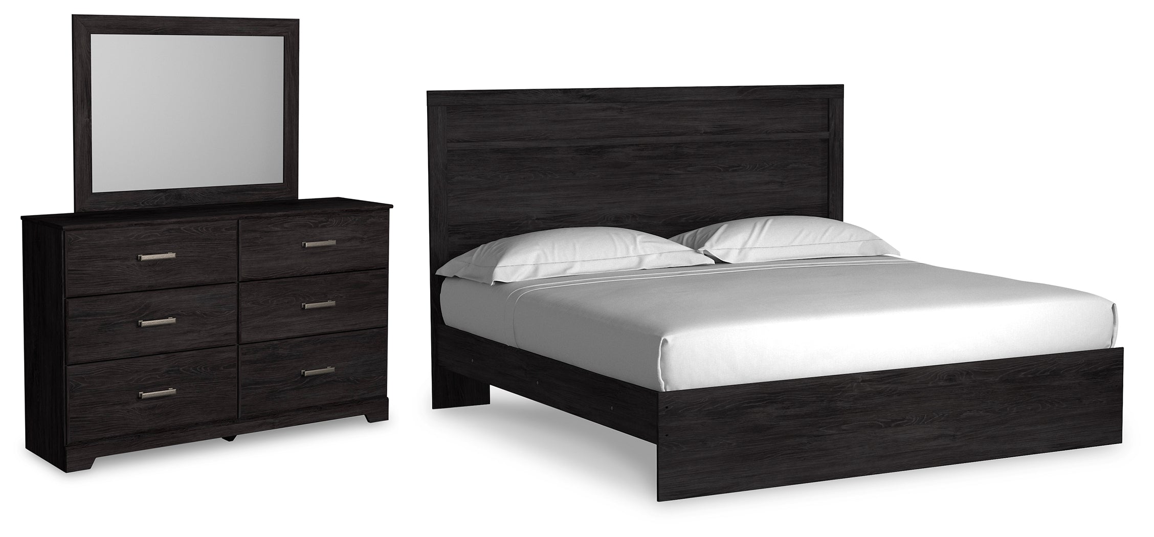 Best Deals Furniture - Ashley Furniture - Belachime King Panel Bed, Dresser and Mirror - King Panel Bed, Dresser and Mirror - B2589B13
