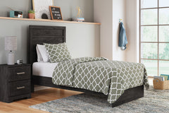 Best Deals Furniture - Ashley Furniture - Belachime Twin Panel Bed - Twin Panel Bed / Charcoal - B2589B11