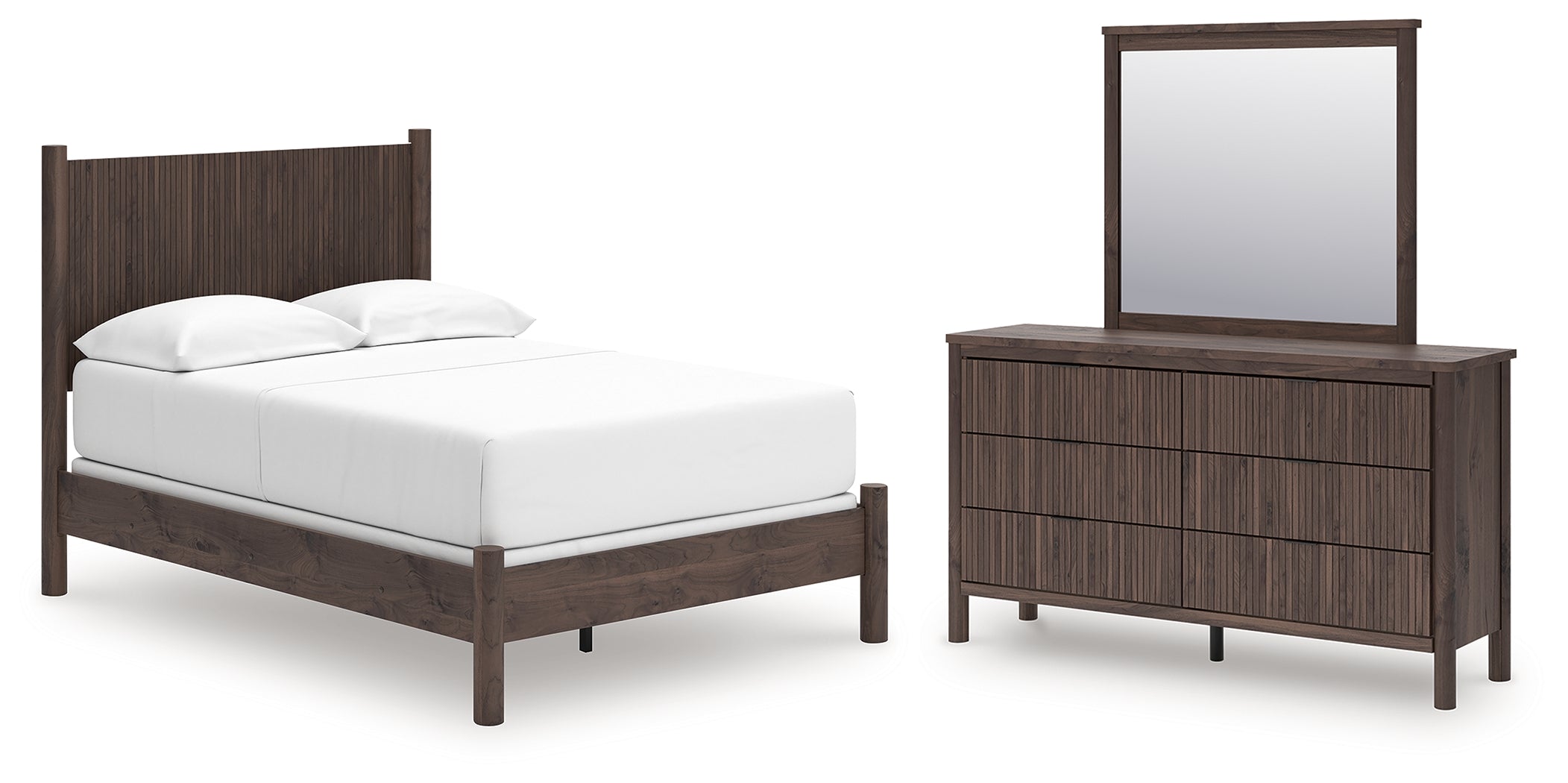 Best Deals Furniture - Ashley Furniture - Pamytta Full Pane Bed, Dresser and Mirror - Full Pane Bed, Dresser and Mirror - PCB2614B17