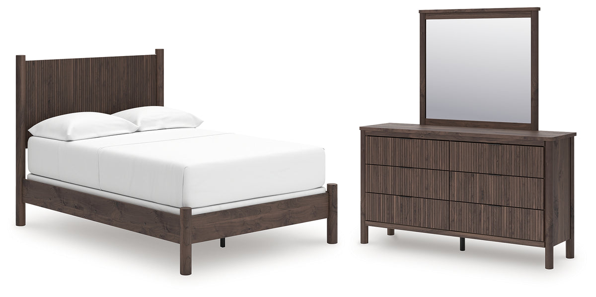 Best Deals Furniture - Ashley Furniture - Pamytta Full Pane Bed, Dresser and Mirror - Full Pane Bed, Dresser and Mirror - PCB2614B17