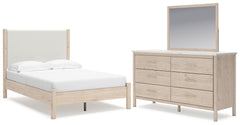 Best Deals Furniture - Ashley Furniture - Cadmori Full Upholstered Panel Bed, Dresser and Mirror - Full Upholstered Panel Bed, Dresser and Mirror - B2615B9
