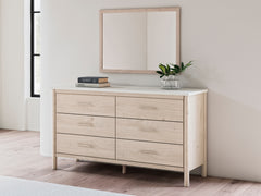 Best Deals Furniture - Ashley Furniture - Cadmori Dresser and Mirror - Dresser and Mirror / Black/White - B2616B1