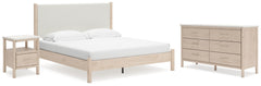 Best Deals Furniture - Ashley Furniture - Cadmori King Upholstered Panel Bed, Dresser and Nightstand - King Upholstered Panel Bed, Dresser and Nightstand - B2615B11