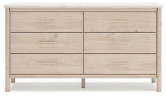 Cadmori King Upholstered Panel Bed, Dresser and Nightstand