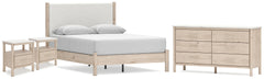 Best Deals Furniture - Ashley Furniture - Cadmori Queen Panel Bed, Dresser and 2 Nightstands - Queen Panel Bed, Dresser and 2 Nightstands / Tan - B2615B25