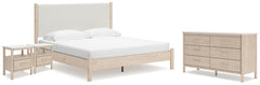 Best Deals Furniture - Ashley Furniture - Cadmori King Panel Bed, Dresser and 2 Nightstands - King Panel Bed, Dresser and 2 Nightstands / Tan - B2615B24