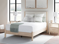 Best Deals Furniture - Ashley Furniture - Cadmori Queen Upholstered Panel Bed - Queen Upholstered Panel Bed / Black/White - B2616B2