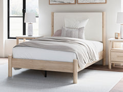 Best Deals Furniture - Ashley Furniture - Cadmori Full Upholstered Panel Bed - Full Upholstered Panel Bed / Black/White - B2616B3