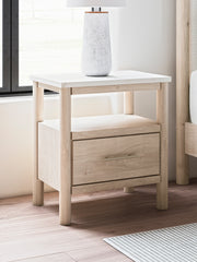 Best Deals Furniture - Ashley Furniture - Cadmori Nightstand - One Drawer Night Stand / Black/White - B2616-91