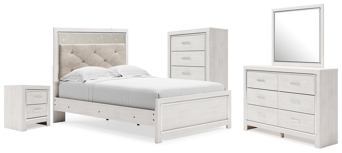 Best Deals Furniture - Ashley Furniture - Altyra Full Upholstered Panel Bed, Dresser, Mirror, Chest and Nightstand - Full Upholstered Panel Bed, Dresser, Mirror, Chest and Nightstand - B2640B78