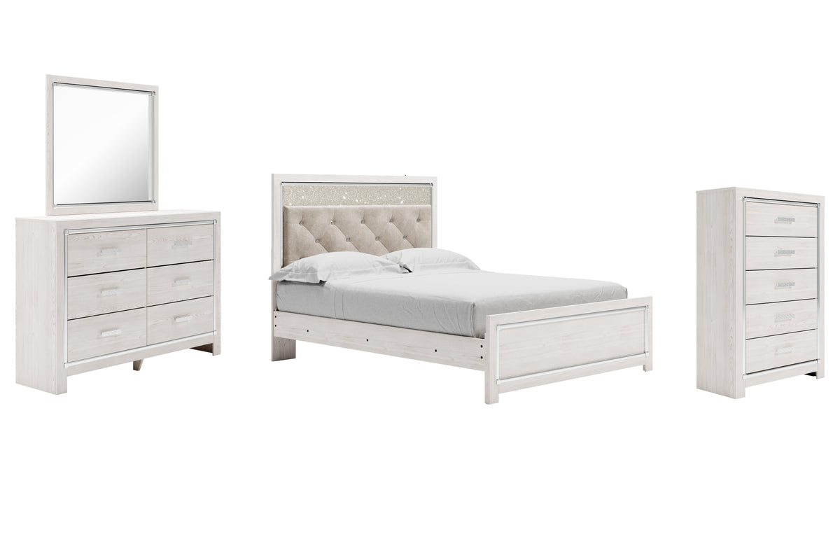 Best Deals Furniture - Ashley Furniture - Altyra Queen Upholstered Panel Bed, Dresser, Mirror, and Chest - Queen Upholstered Panel Bed, Dresser, Mirror, and Chest - B2640B35