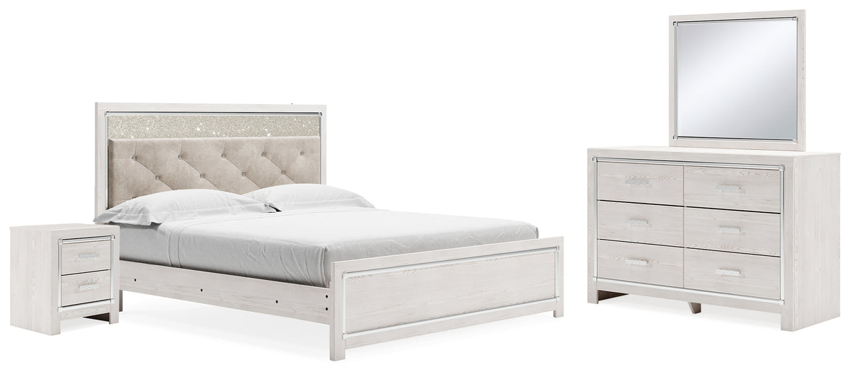 Best Deals Furniture - Ashley Furniture - Altyra King Upholstered Panel Bed, Dresser, Mirror, and Nightstand - King Upholstered Panel Bed, Dresser, Mirror, and Nightstand - B2640B34