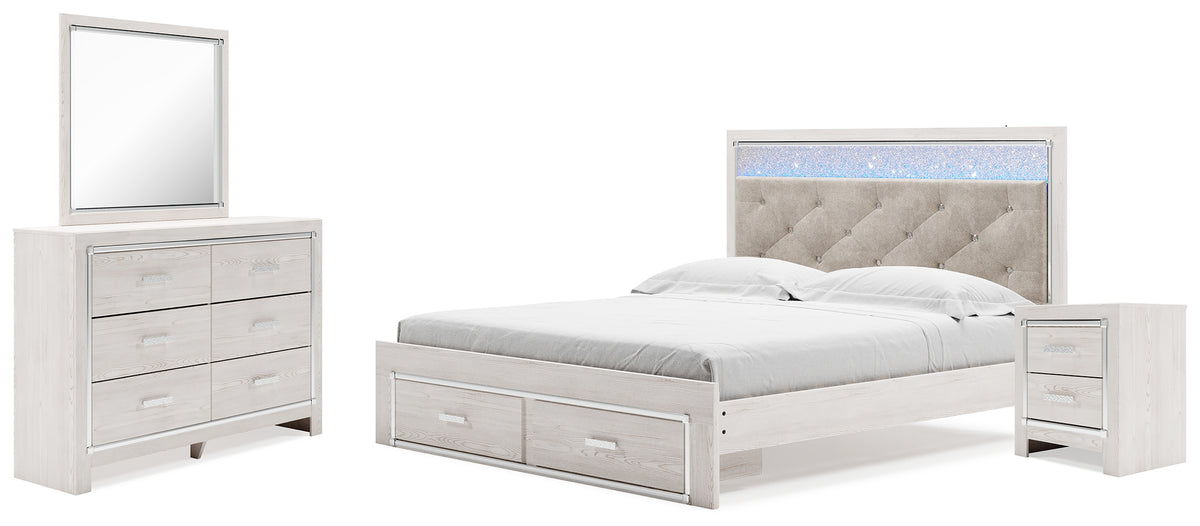 Best Deals Furniture - Ashley Furniture - Altyra King Upholstered Panel Storage Bed, Dresser, Mirror and Nightstand - King Upholstered Panel Storage Bed, Dresser, Mirror and Nightstand - B2640B32