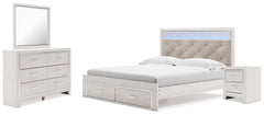 Best Deals Furniture - Ashley Furniture - Altyra King Upholstered Panel Storage Bed, Dresser, Mirror and Nightstand - King Upholstered Panel Storage Bed, Dresser, Mirror and Nightstand - B2640B32