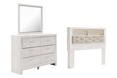 Best Deals Furniture - Ashley Furniture - Altyra Queen Bookcase Headboard, Dresser and Mirror - Queen Bookcase Headboard, Dresser and Mirror - B2640B55