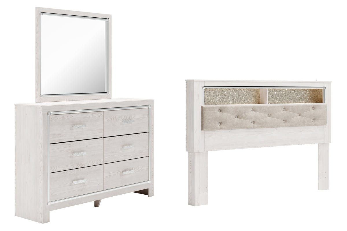 Best Deals Furniture - Ashley Furniture - Altyra King Bookcase Headboard, Dresser and Mirror - King Bookcase Headboard, Dresser and Mirror - B2640B56