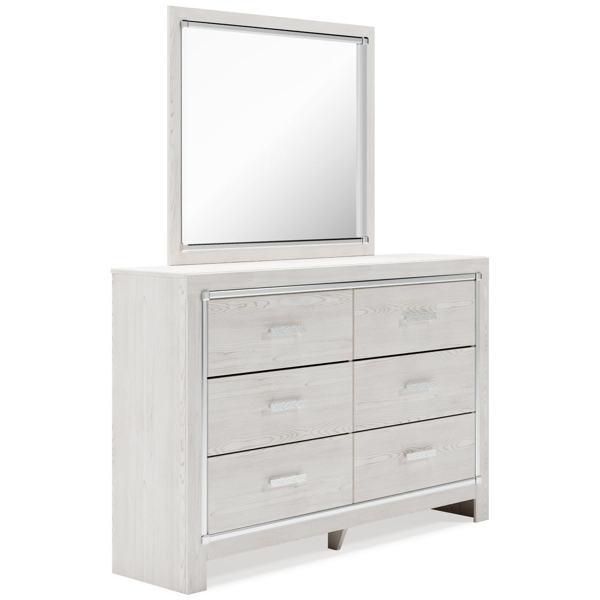 Best Deals Furniture - Ashley Furniture - Altyra Queen Upholstered Panel Bed, Dresser, Mirror, Chest and 2 Nightstands - Queen Upholstered Panel Bed, Dresser, Mirror, Chest and 2 Nightstands / White - B2640B36