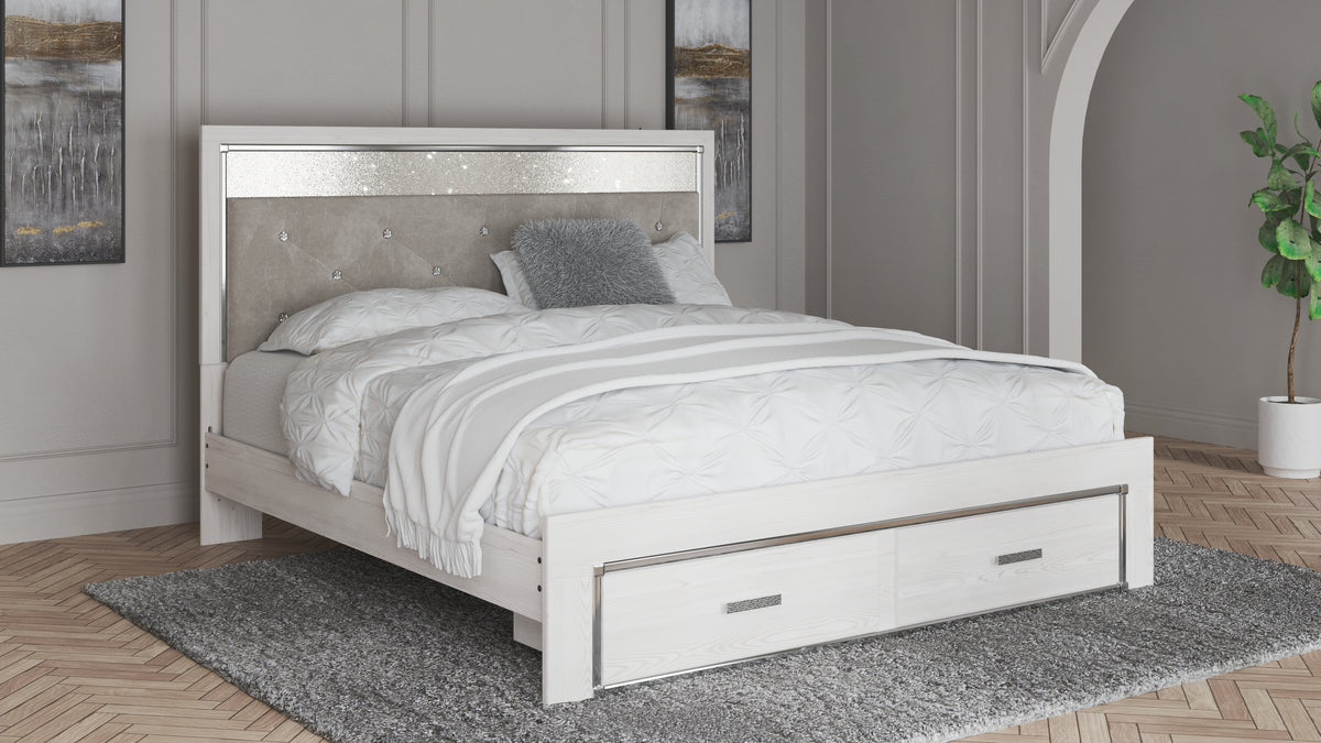 Best Deals Furniture - Ashley Furniture - Altyra King Upholstered Storage Bed - King Upholstered Storage Bed / White - B2640B29