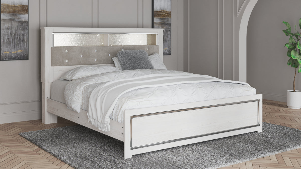 Best Deals Furniture - Ashley Furniture - Altyra King Panel Bookcase Bed - King Panel Bookcase Bed / White - B2640B5