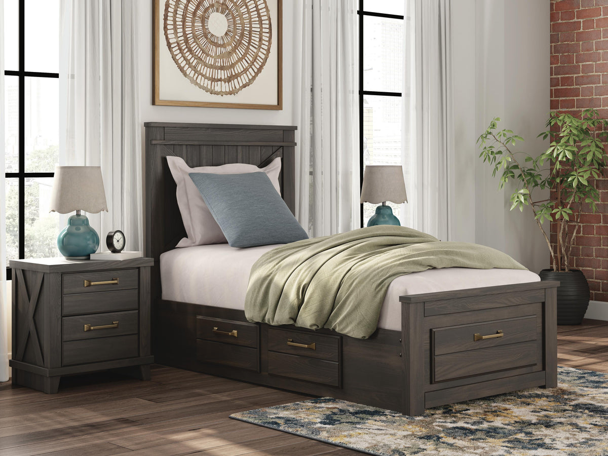 Best Deals Furniture - Ashley Furniture - Vonitta Bay Twin Panel Storage Bed - Twin Panel Storage Bed - PCB2648B20