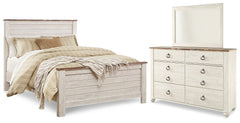 Willowton Queen Panel Bed, Dresser and Mirror