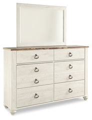 Willowton Full Panel Bed, Dresser and Mirror
