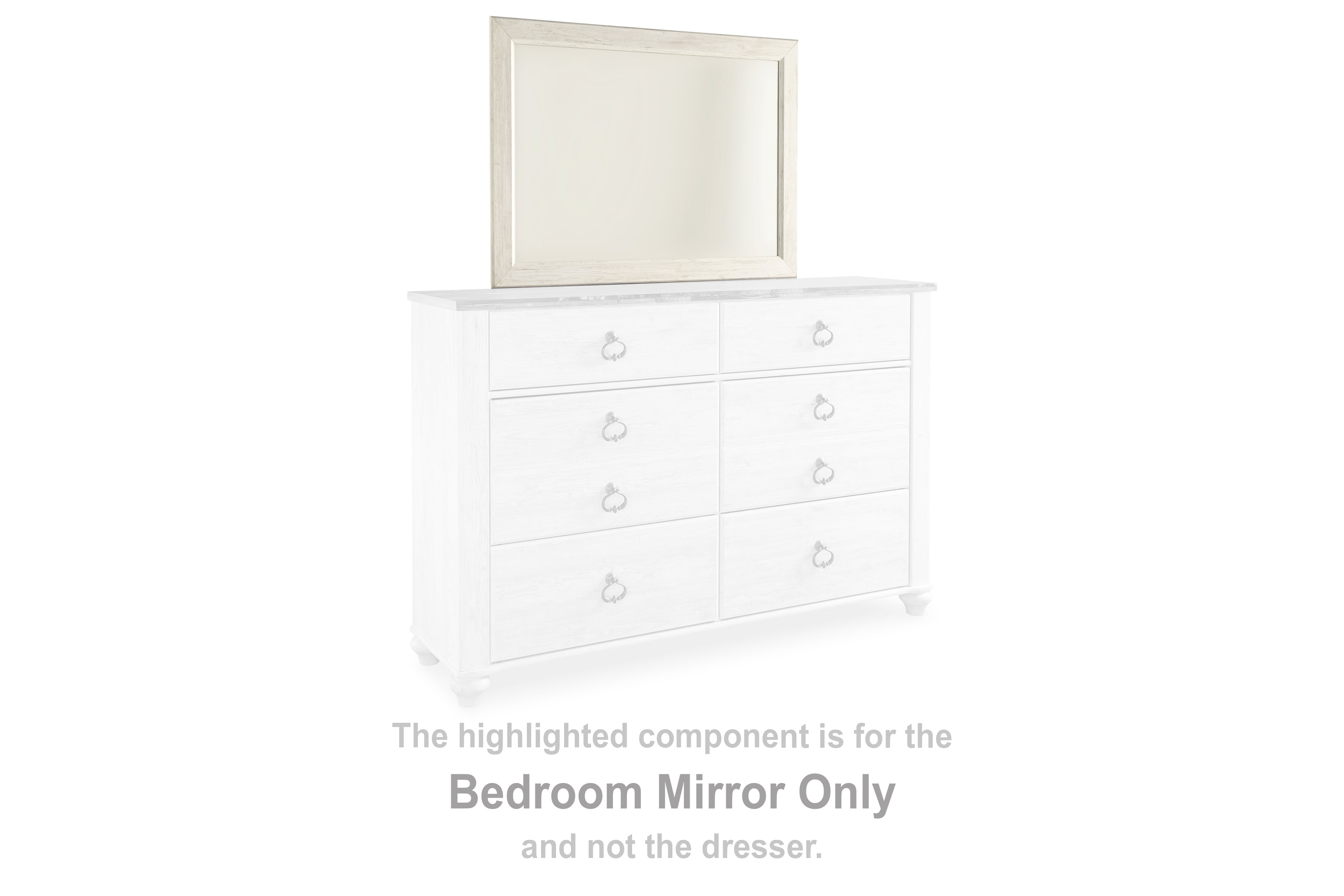Best Deals Furniture - Ashley Furniture - Willowton Bedroom Mirror - Bedroom Mirror / Whitewash - B267-36