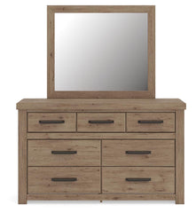 Oliandon Queen Panel Storage Bed, Dresser and Mirror