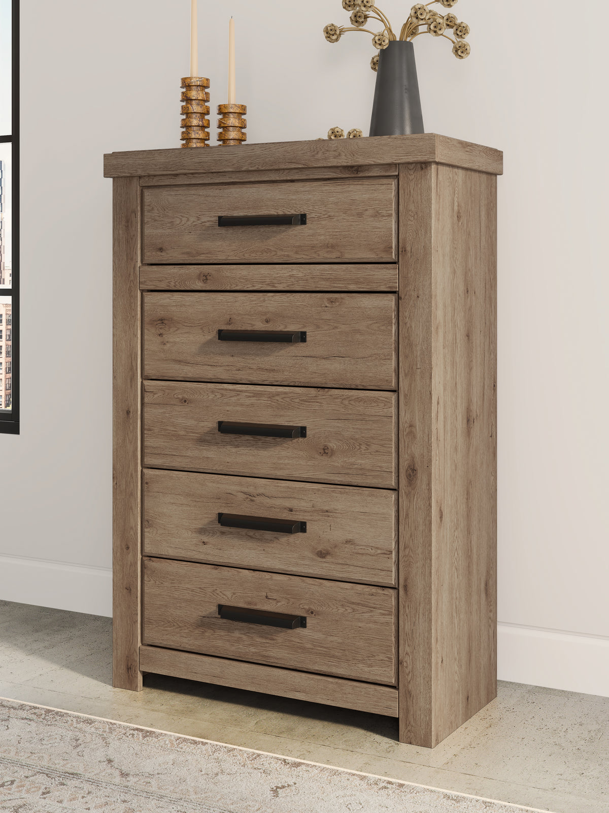 Best Deals Furniture - Ashley Furniture - Oliandon Chest of Drawers - Five Drawer Chest - PCB2844-46