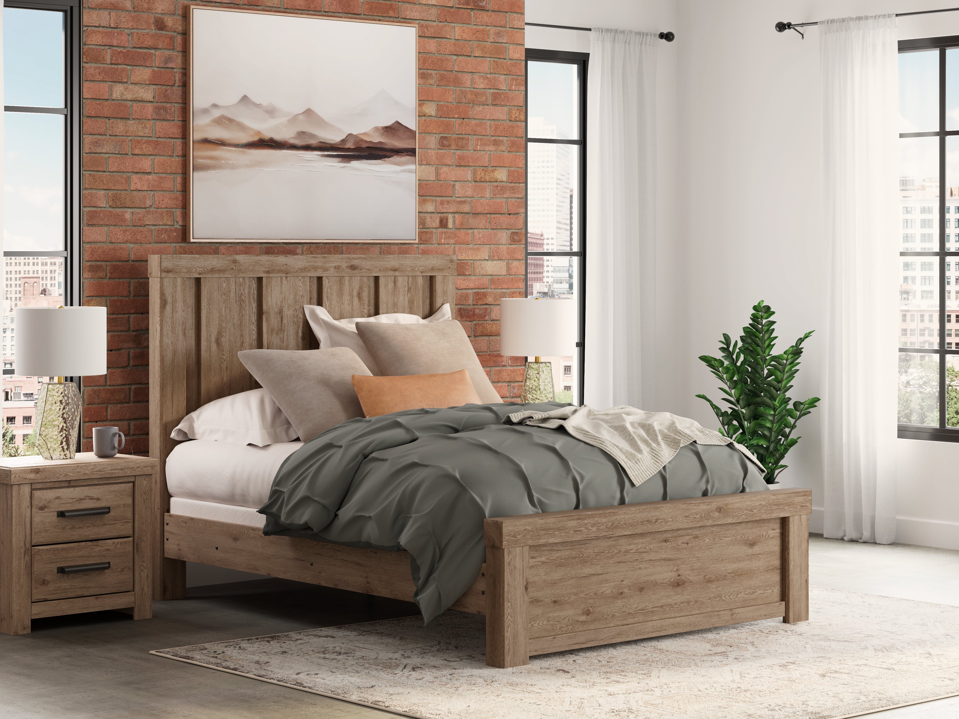 Best Deals Furniture - Ashley Furniture - Oliandon Queen Panel Bed - Queen Panel Bed - PCB2844B2
