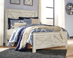 Best Deals Furniture - Ashley Furniture - Bellaby Queen Crossbuck Panel Bed - Queen Crossbuck Panel Bed / Whitewash - B331B6