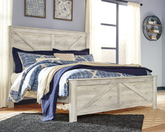Best Deals Furniture - Ashley Furniture - Bellaby King Crossbuck Panel Bed - King Crossbuck Panel Bed / Whitewash - B331B10