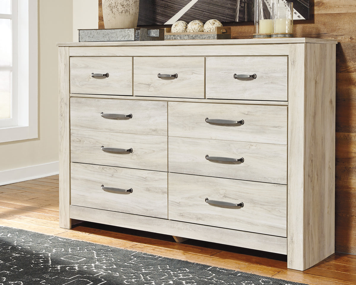 Best Deals Furniture - Ashley Furniture - Bellaby Dresser - Seven Drawer Dresser / Whitewash - B331-31