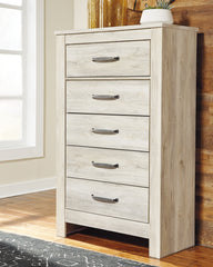 Best Deals Furniture - Ashley Furniture - Bellaby Chest of Drawers - Five Drawer Chest / Whitewash - B331-46