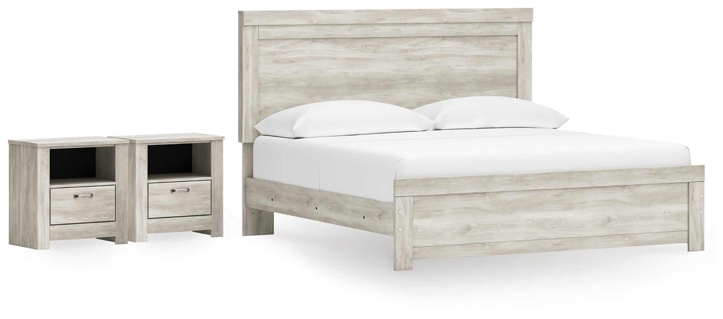 Best Deals Furniture - Ashley Furniture - Bellaby King Panel Bed and 2 Nightstands - King Panel Bed and 2 Nightstands - B331B25