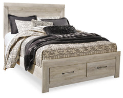 Best Deals Furniture - Ashley Furniture - Bellaby Queen Platform Bed with 2 Storage Drawers - Queen Platform Bed with 2 Storage Drawers / Whitewash - B331B4
