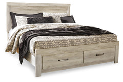 Best Deals Furniture - Ashley Furniture - Bellaby King Platform Bed with 2 Storage Drawers - King Platform Bed with 2 Storage Drawers / Whitewash - B331B9