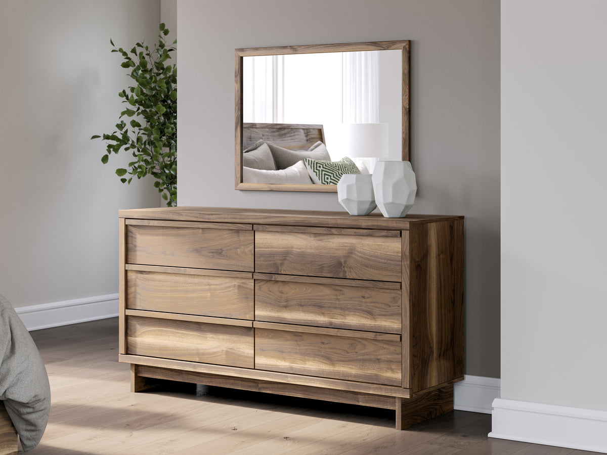 Best Deals Furniture - Ashley Furniture - Chirason Dresser and Mirror - Dresser and Mirror / Brown - PCB3367B1