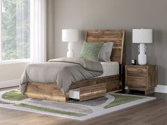 Best Deals Furniture - Ashley Furniture - Chirason Twin Panel Bed with Storage - Twin Panel Bed with Storage / Brown - PCB3367B27