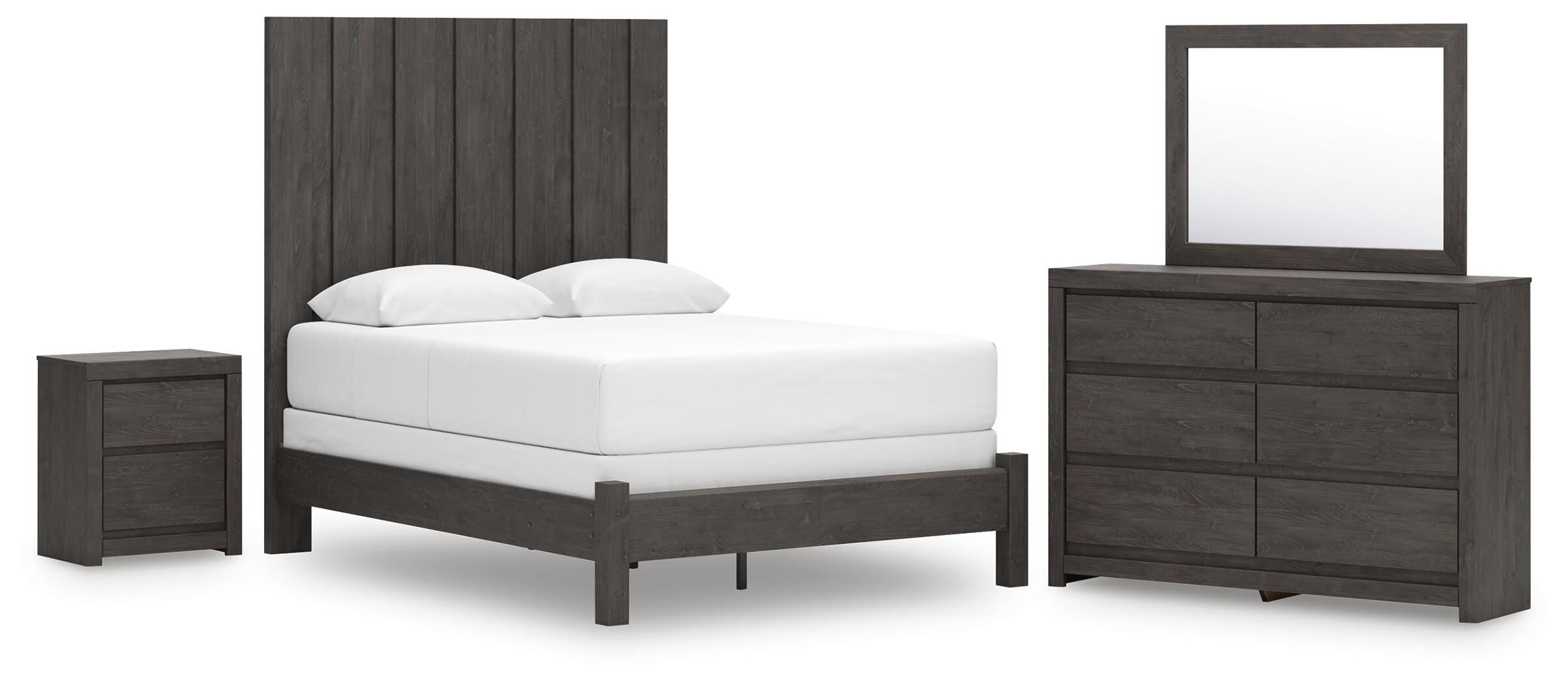 Best Deals Furniture - Ashley Furniture - Fraluna Queen Panel Bed, Dresser, Mirror, and Nightstand - Queen Panel Bed, Dresser, Mirror, and Nightstand - PCB3370B10
