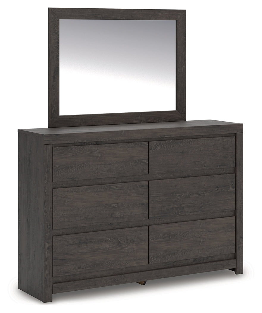 Best Deals Furniture - Ashley Furniture - Fraluna Dresser and Mirror - Dresser and Mirror / Charcoal - PCB3370B1