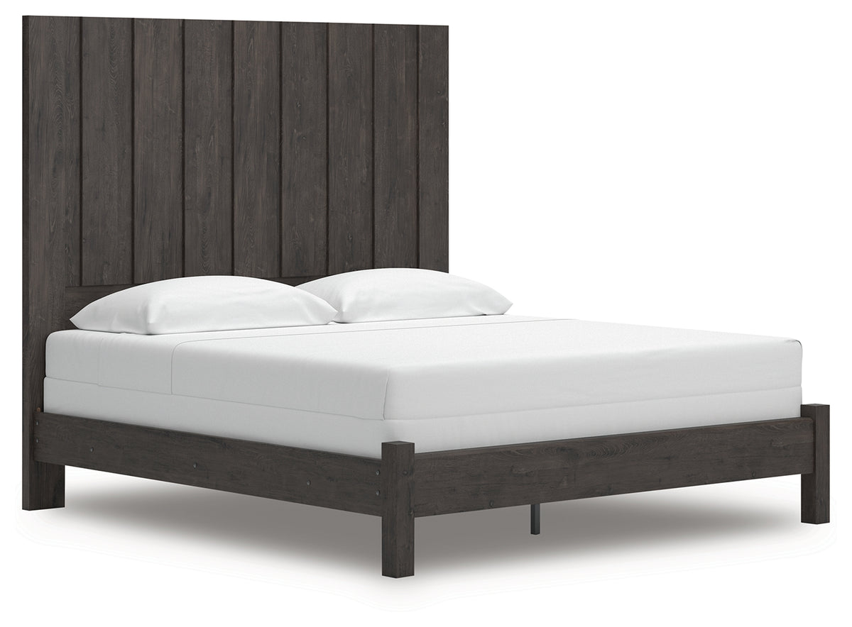 Best Deals Furniture - Ashley Furniture - Fraluna King Panel Bed - King Panel Bed / Charcoal - PCB3370B8