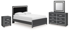 Best Deals Furniture - Ashley Furniture - Zuraleus Queen Panel Bed, Dresser, Mirror and Nightstand - Queen Panel Bed, Dresser, Mirror and Nightstand / Black - PCB3380B19