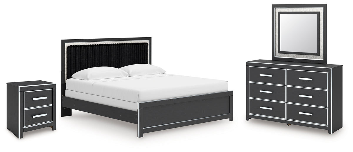 Best Deals Furniture - Ashley Furniture - Zuraleus King Panel Bed, Dresser, Mirror and Nightstand - King Panel Bed, Dresser, Mirror and Nightstand / Black - PCB3380B18